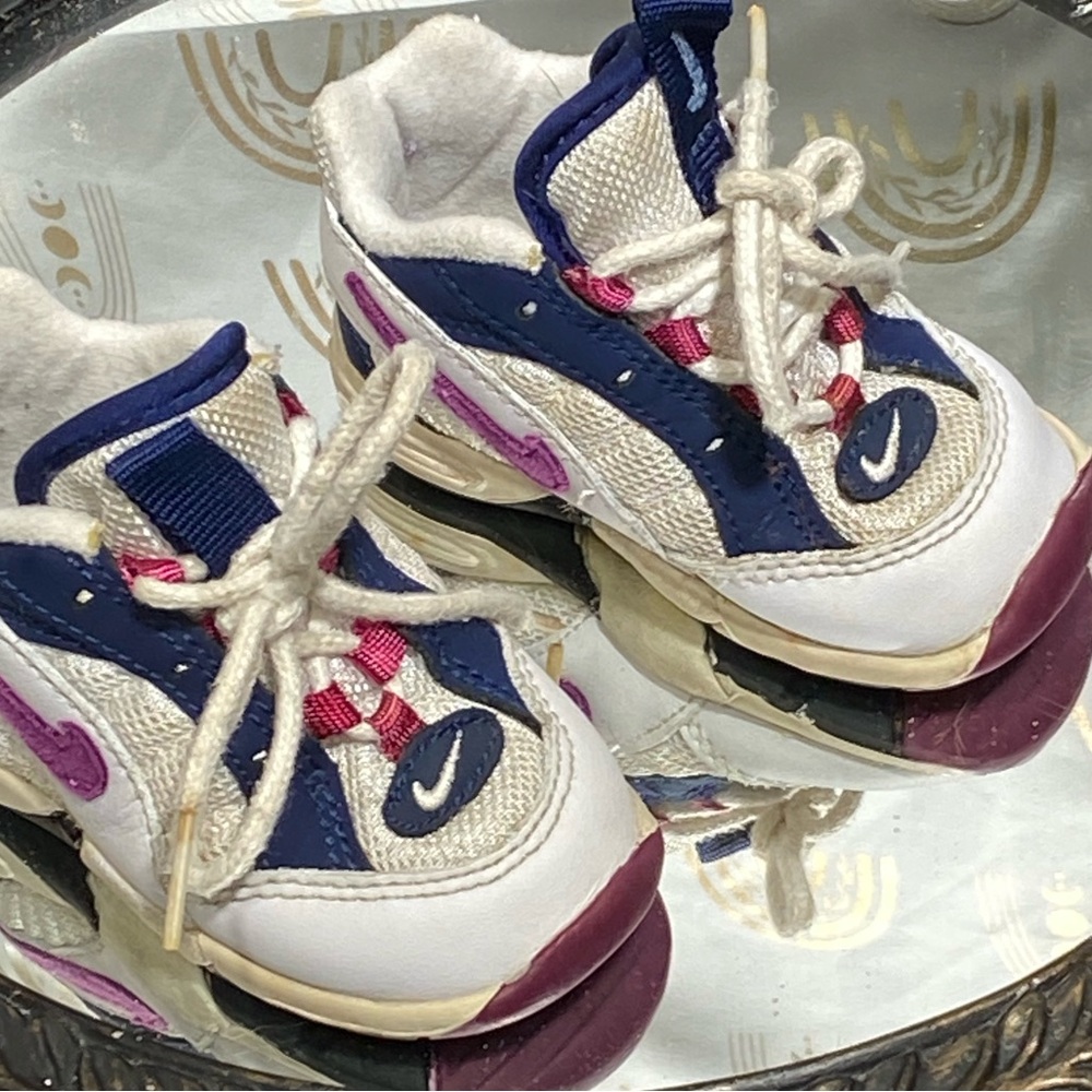Nike Kids' White and Blue Sneakers